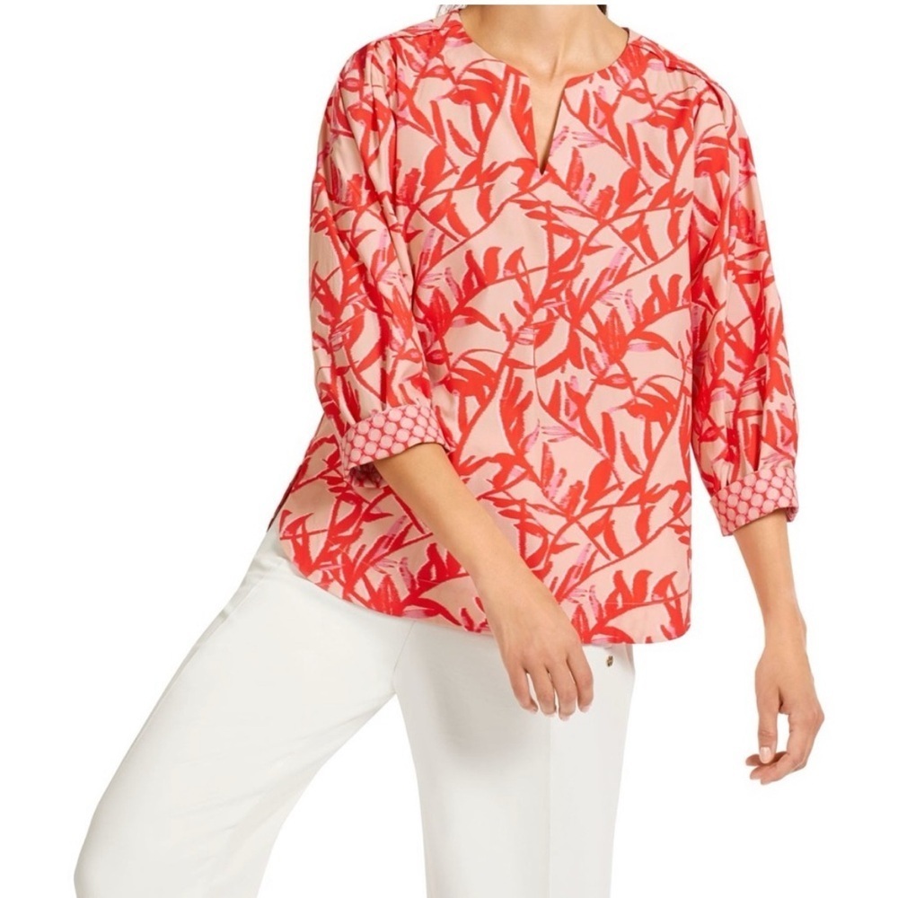 Marc Cain Abstract Floral Blouse Shirt Made In Europe